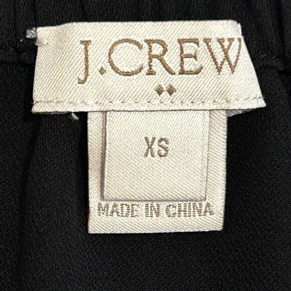 J Crew Blouse Top Size XS Women’s Black Off the Shoulder 3/4 Tie Sleeve - Picture 4 of 5